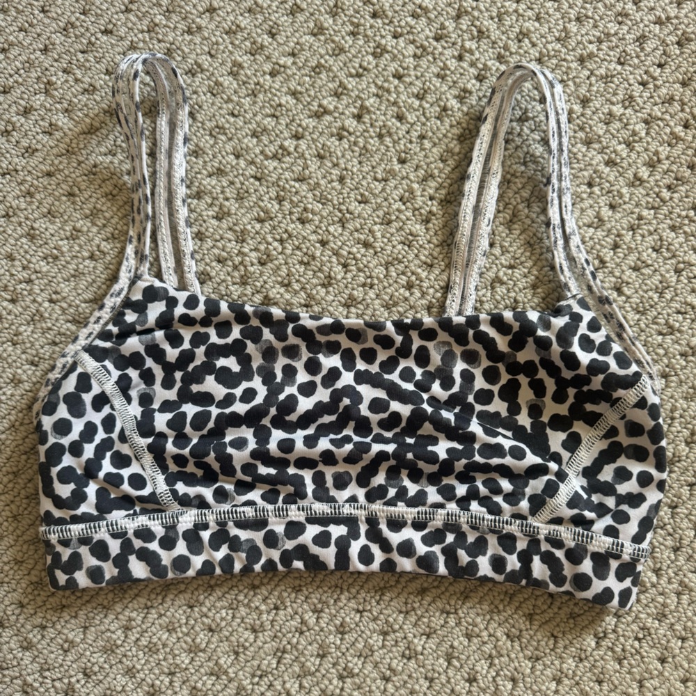 Lululemon Black & White Spotted Sports Bra